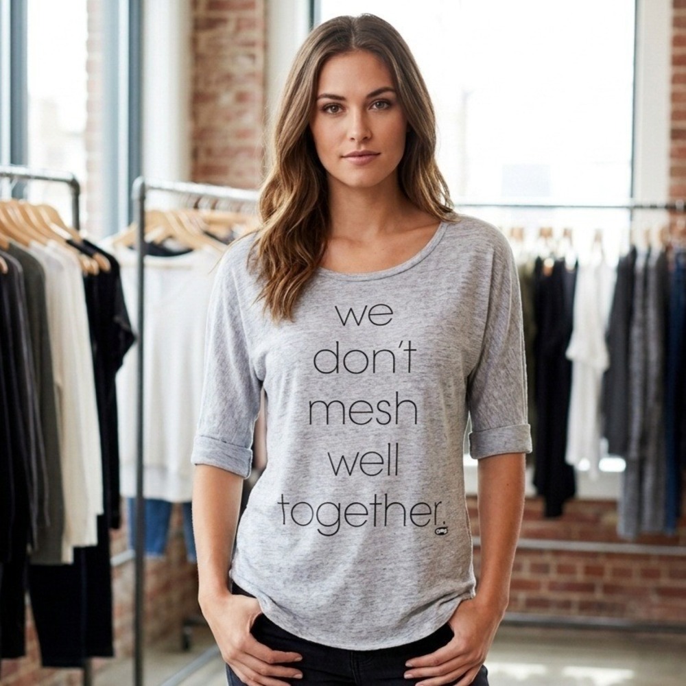 Clueless Movie Graphic Tshirt Womens M Gray We Dont Mesh Well Together Retro 90s